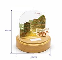 Lampe aromatique LED CALA Jiufen Mountain Town avec base en bois, design amovible, impression personnalisée, souvenir de Taïwan, veilleuse, coffret cadeau
