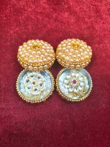 kundan Pearl Brooch with Elegant Gift Box Decorative Brooch Pin Set for Wedding Favors Bridesmaid Gifts Party Return Favors - Product Image 4