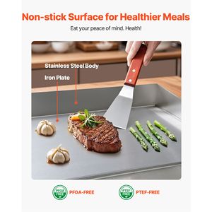 Piastra Elettrica Commerciale 21 x 11.8 Pollici in Acciaio Inox da Banco, Temperatura Regolabile 122-570 Fahrenheit, Attrezzatura da Cucina - Product Image 6