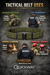 เข็มขัด MOLLE แบบยุทธวิธี ขนาด 2 นิ้ว หัวเข็มขัดปลดเร็ว ทนทาน ปรับได้ เหมาะสำหรับกิจกรรมกลางแจ้ง - Product Image 6