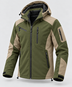 Chaqueta Softshell Gruesa para Hombre, Diseño Personalizado, Resistente al Viento, Forro Polar, Bolsillos con Cremallera, Capucha, para Senderismo y Escalada - Product Image 2
