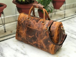 กระเป๋าเดินทางหนังแท้ Workshop Direct รุ่น Retro Duffle Weekender ขนาด 36-55 ลิตร ปิดซิป  กระเป๋าถือขึ้นเครื่องบิน ทนทาน รุ่น LDB-0221 - Product Image 2