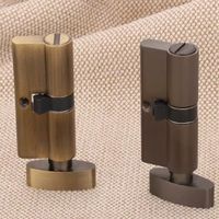 Poignée cylindrique professionnelle en laiton massif de 80 mm, 1 côté à clé, 1 côté à bouton, avec 3 ou 5 clés, pour projets de villas de luxe et d'hôpitaux