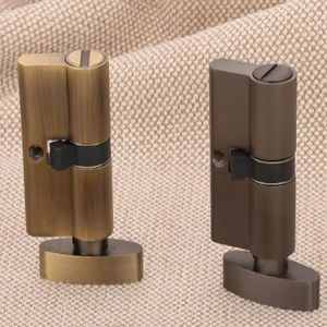 มือจับประตูทรงกระบอกทองเหลืองแท้ขนาด 80 มม. แบบมืออาชีพ พร้อมกุญแจ 1 ด้าน และลูกบิด 1 ด้าน มี 3 หรือ 5 ปุ่ม สำหรับโครงการบ้านพักตากอากาศหรูหราและโรงพยาบาล - Product Image 5