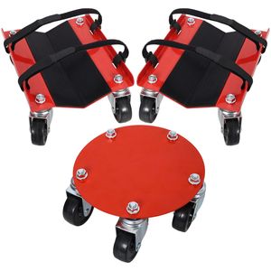 Chariot de transport robuste pour motoneige, capacité 1500 lb, avec roulettes pivotantes de 2,5 po, glissière en V et patins en caoutchouc pour la protection des skis, couleur rouge - Product Image 1