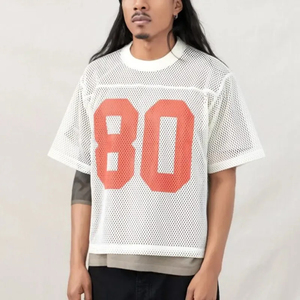 T-shirt de sport vintage à séchage rapide en maille imprimée, coupe ample, pour homme, style baseball, basketball, football, impression numérique - Product Image 3