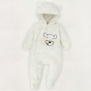 Combinaison bébé à motif de dessin animé Dokma ALB25, unisexe, respirante, en tricot polaire, manches courtes, col rond, un bouton, toutes saisons - Product Image 1