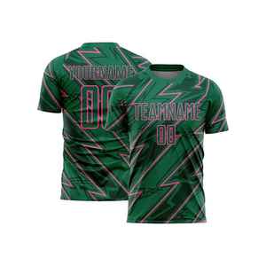 เสื้อฟุตบอลคุณภาพสูง 100% โพลีเอสเตอร์ สำหรับกีฬา พิมพ์ลายดิจิทัล ระบายอากาศได้ดี พร้อมสกรีนโลโก้และชื่อทีมตามสั่ง - Product Image 4