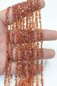 Hessonite Grenat Facettes Coin Forme 3mm Rondelle Perles Pierre Naturelle pour la Fabrication de Bijoux - Product Image 2