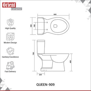 WC à deux pièces en céramique blanche, le plus vendu, prix de gros, pour salle de bain, à bas prix - Product Image 3