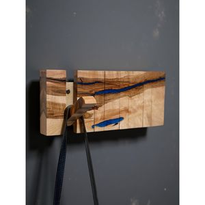 Porte-clés mural artisanal en bois et résine, motif plage océanique, organisateur de vêtements, décoration écologique pour maison de bord de mer - Product Image 2