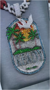 Collar Unisex de Lujo en Oro de 14K y Plata de Ley con Baño de Rodio Negro, Colgante con Piedra de Moissanita, Estilo Hip Hop con Esmalte - Product Image 3