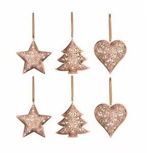 <b>Decorative</b> Holiday Metal Hanging Ornament Christmas Tree Accent for <b>Winter</b> Celebrations - Product Image 4