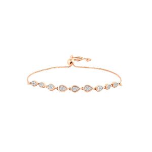 Pulsera de Cadena con Eslabones en Forma de Lágrima y Diamantes Cultivados en Laboratorio en Oro Rosa - Product Image 1