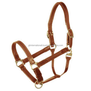 Cabestro de caballo de cuero al por mayor personalizado de alta resistencia en cuero inglés marrón negro con herrajes de níquel o latón - Product Image 1