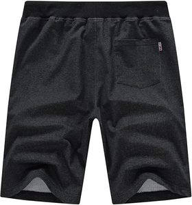 กางเกงขาสั้นผู้ชายแบบลำลองมีเชือกผูกกระเป๋าซิปเอวยางยืด - Product Image 5