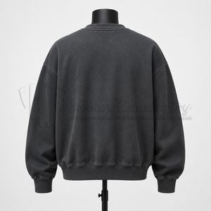 Sweat-shirt col rond oversize personnalisé délavé, style streetwear vintage à empiècements, épais, unisexe, OEM ODM, vente en gros - Product Image 2