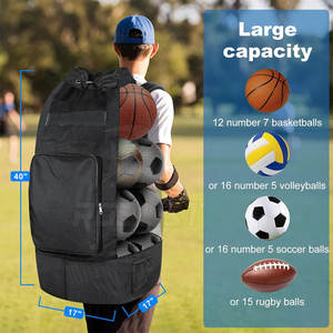 Sac à dos de sport pour ballon de football, multifonctionnel, léger, écologique, grand espace intérieur pour ballon et articles quotidiens, en polyester, unisexe - Product Image 2