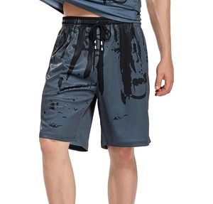 Pantalones cortos de playa de verano estilo callejero para hombre, forro personalizado, pantalones cortos de moda para nadar, patrón sólido - Product Image 1