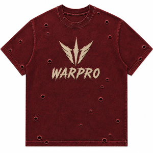 Camiseta de Algodón Bordada de Lujo con Efecto Desgastado – Estilo Urbano Oversize con Bordado Premium, Moda Urbana de Algodón Pesado - Product Image 1