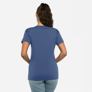 T-shirt pour femme en coton de haute qualité, col en V, manches courtes, couleurs personnalisées, logo, meilleure qualité, t-shirts pour femme à col en V - Product Image 5