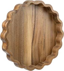 Plateau de service en bois massif d'acacia – Plateau élégant pour cosmétiques, bijoux, collations et boissons – Décoration élégante pour la maison et la cuisine - Product Image 2