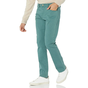 Jean en denim bleu clair pour homme, coupe droite, taille haute, jambe large, respirant, longueur longue, prêt à expédier - Product Image 1