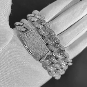 <b>Mens</b> Lab Grown Diamond Cuban Link <b>Chain</b> 925 <b>Silver</b> Iced Curb <b>Chain</b> Statement Necklace Luxury Fashion Jewellery - Product Image 5