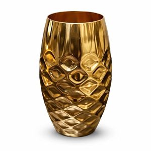 Hammered Metal Flower <b>Vase</b> Golden Decorative Flower <b>Vase</b> for Home Decor Living Room Table Centerpiece - Product Image 1