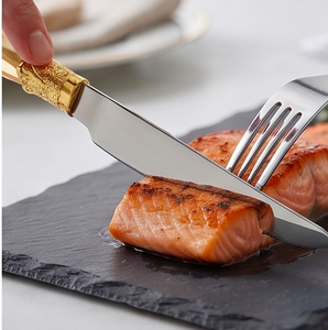 Elegant Crystal Handle Flatware Set With Gold Accents Stainless Steel Spoon <b>Knife</b> <b>Fork</b> For Wedding Tableware - Product Image 3