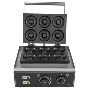 110V Commercial <b>Waffle</b> Donut Machine 6-Hole Double Sided Heating 50-300Celsius 1550W Non-Stick Doughnut <b>Maker</b> - Product Image 1