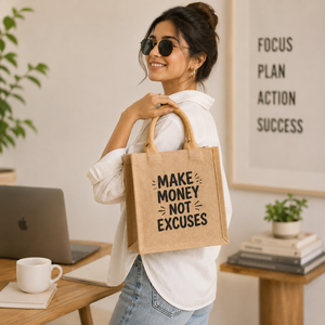 Sac fourre-tout mini en jute naturel personnalisé AMANI, imprimé, écologique, léger, réutilisable, pour le shopping et l'emballage cadeau, vente en gros - Product Image 5