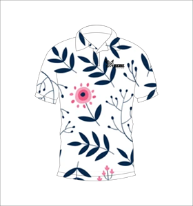 Polo pour homme à imprimé floral, manches courtes, coupe classique, tissé, avec logo sur le devant, tenue décontractée d'été - Product Image 5
