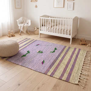 <b>Pastel</b> Cotton Kilim Area <b>Rug</b> for Nursery Kids Room Scandinavian Boho & Contemporary Interiors - Product Image 1
