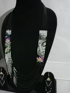 Style tendance | Chunky | Ethnique | Tribal | Collier ukrainien | Unique | Collier pour femme africaine avec boucles d'oreilles, pour les femmes talentueuses/ukrainiennes - Product Image 2