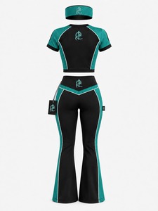 Modern women active <b>set</b> includes top leggings and headband soft breathable fabrics for gym yoga jogging and comfort wear - Product Image 2