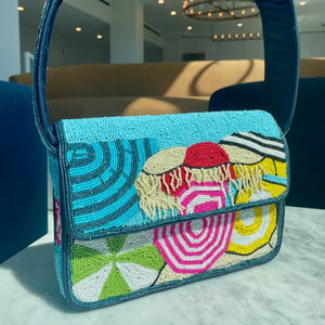 Mini sacoche de selle en PU de qualité supérieure, bandoulière simple, doublure en nylon, avec petite écharpe en soie et détails perlés, sac bandoulière, pochette pour écouteurs, sacs de cou et de taille - Product Image 1