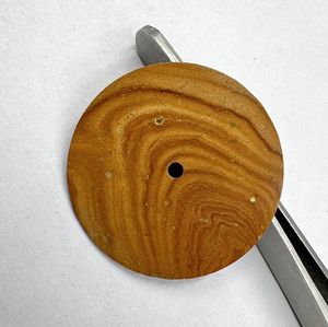 Esfera de Reloj con Movimiento Nh35, Piedra de Ojo de Tigre Natural, Marrón/Negro, Disco de 28.50mm, 1mm de Grosor, Corte Plano, Clásico, Elegante, Vintage, de Lujo - Product Image 5