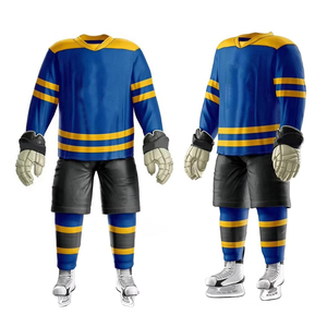 Uniformes de Hockey sobre Hielo Sublimados al por Mayor, 100% Poliéster, Tejido de Doble Capa, a la Moda, para Unisex - Product Image 5