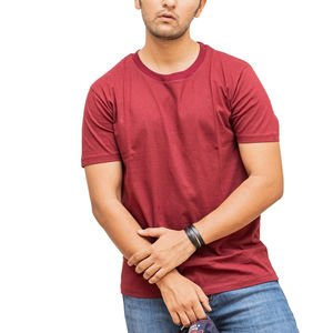 Camisetas con Logotipo Personalizado, Camiseta de Cuello Alto Acanalado de Manga Corta, Camiseta Lisa de Algodón 100% de 230 g para Hombre - Product Image 4