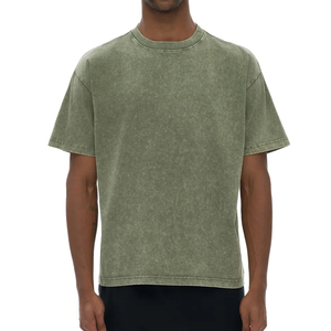 เสื้อยืดวินเทจผู้ชายแบบซักแล้วขายส่ง เสื้อยืดผ้าฝ้ายแบบย้อมสีเอซิด  เสื้อยืดวินเทจขนาดใหญ่พิเศษแบบสั่งทำได้ - Product Image 1