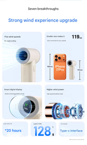 Mini ventilador portátil de mano, de larga duración, de alta velocidad, esencial para estudiantes, pequeño, recargable por USB, para exteriores. - Product Image 2