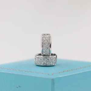 Pendientes Huggie de Moissanita con Corte Redondo, Dos Filas, Plata 925, Joyería Fina Romántica para Mujer, Regalo de Compromiso - Product Image 5