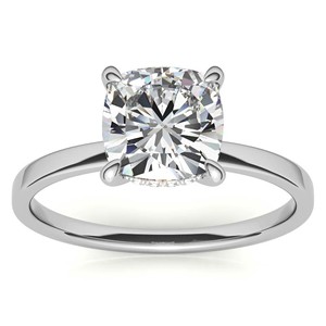 1.25 Carat Cushion Cut Hidden Halo Engagement <b>Ring</b> VVS1 Moissanite Wedding <b>Statement</b> <b>Ring</b> 18K White Gold <b>Ring</b> - Product Image 1
