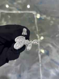 Colgante personalizado con nombre en moissanita VVS para hombre, colgante con letra de nombre estilo hip hop, pasa la prueba del diamante, joyería de plata 925 para regalo. - Product Image 6