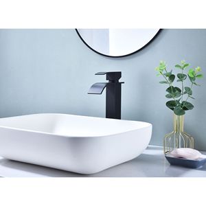 Rubinetto Monocomando per Lavabo con Cascata e Scarico a Scomparsa, Senza Troppopieno - Product Image 2
