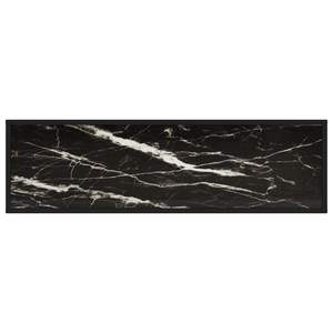 Tavolo Console in Vetro Temperato Nero e Acciaio Verniciato a Polvere - Product Image 4