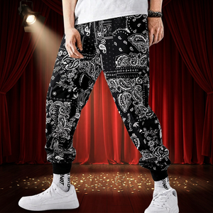 High Quality Custom Logo <b>Bandana</b> Woolen Straight Leg Mid Waist Sporty Jogging Trousers Joggers <b>Men</b> - Product Image 3