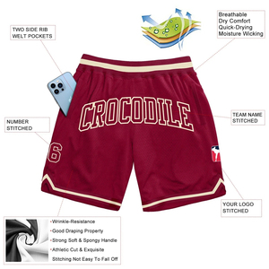 Shorts de basketball pour hommes grande taille en maille anti-rides, taille haute, couleur unie, décontractés, en polyester, séchage rapide, respirants, pour le sport - Product Image 2