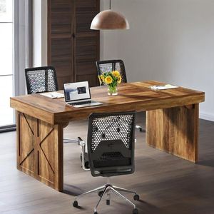Modern <b>6ft</b> Rectangular Conference <b>Table</b> 63 Inches Wood Seminar <b>Table</b> Boardroom Desk for Meetings & Conferences - Product Image 1